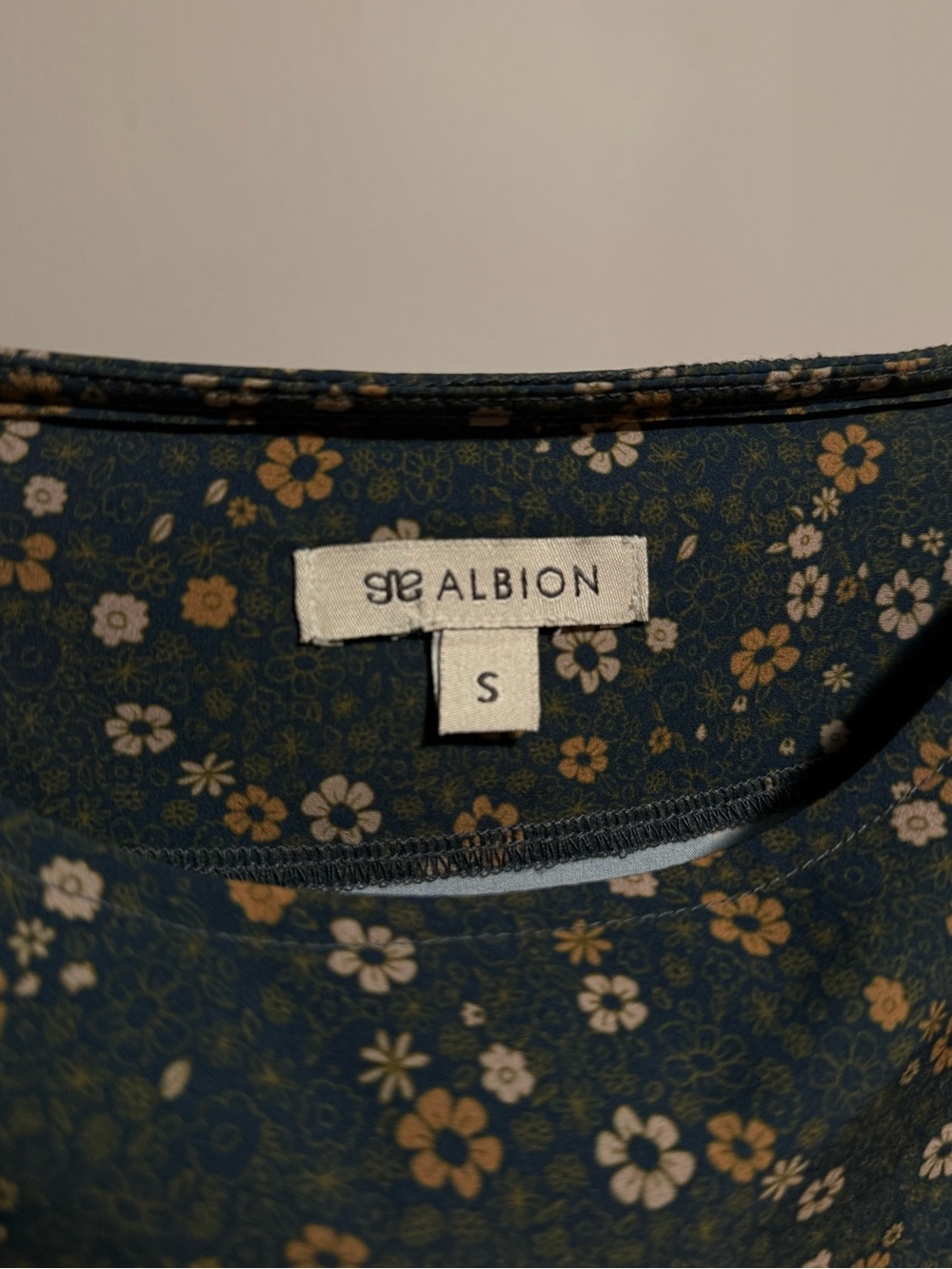 Albion Dark Green Floral Boxy Swim Top with Mustard & Cream Blossoms - Picture 4 of 6
